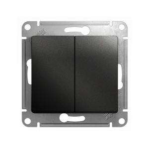 Выключатель 2-кл Glossa в рамку антрацит GSL000751
