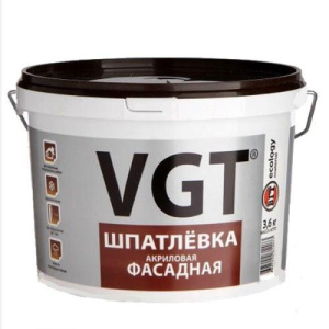 Шпатлевка фасадная водостойкая (3,6кг) ВГТ