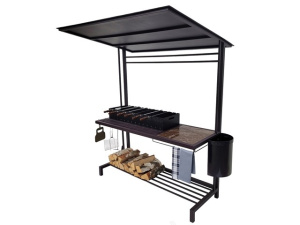 Мангал 42/3+Крыша-Т7 (полочка керамогранит) 1131