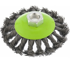 Щетка для УШМ 100мм 14 тарелка крученная проволока 0,5мм Сибртех 746097