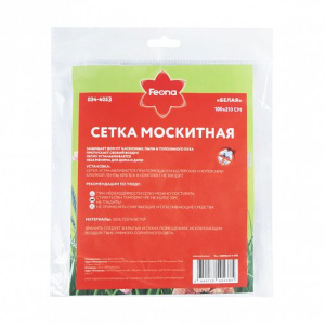 Сетка москитная 1*2,1м белая на липучке FEONA 034-4053