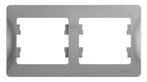 Рамка 2-м Glossa алюминий GL000302