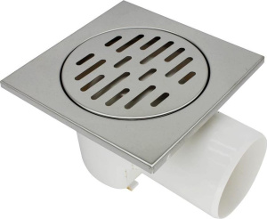 Трап 150*150/75мм квадр.,горизонт.нерж.решетка ST3215-21-MR