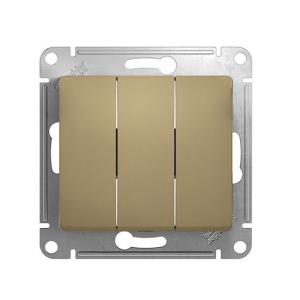 Выключатель 3-кл Glossa в рамку титан GSL000431