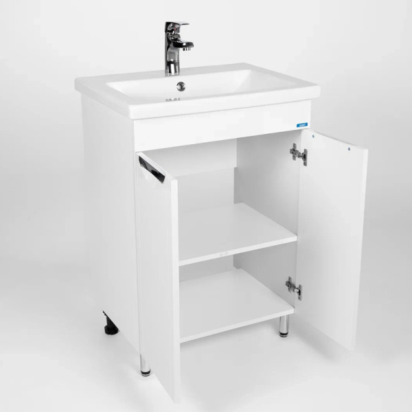 Тумба Лима (COMO 60) 2 двери, белая 43х56х82 без умывальника 10691