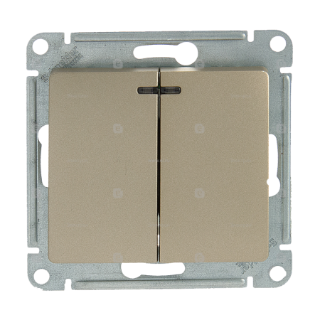 Выключатель 2-кл Glossa с подсветкой в рамку титан GSL000453