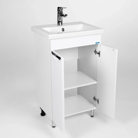 Тумба Лима (COMO 50) 2 двери, белая 38х46х82 без умывальника 10689