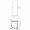 Набор Segment Low 80х80x205 ограждение бел/прозр, низк.поддон MSETWSL8080TWt 20623