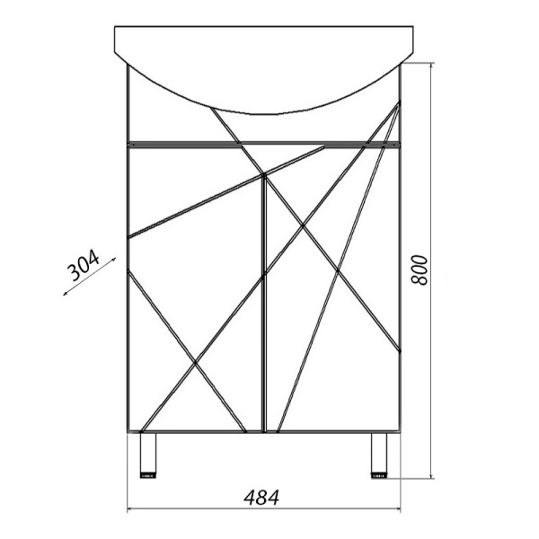 Тумба Айсберг 50 (Уют 50) напольная, белая без умывальника 14754