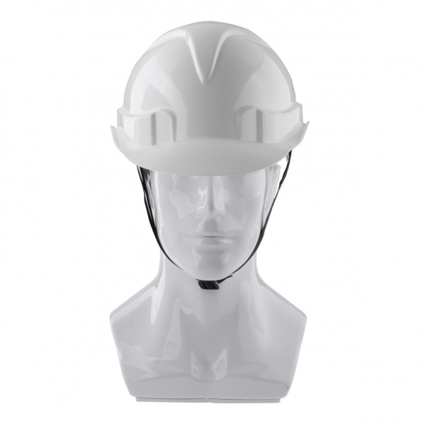 Каска защитная с храповым механизмом Европласт К-03 белая Сибртех 89109