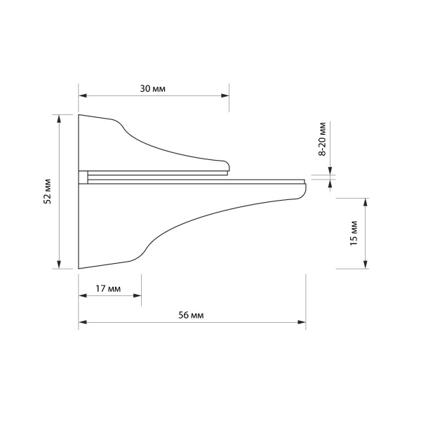 Крепление полки 1186 золото (1шт) 304050