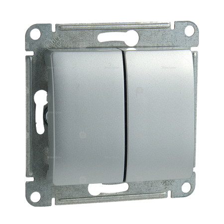 Выключатель 2-кл Glossa в рамку алюминий GSL000351