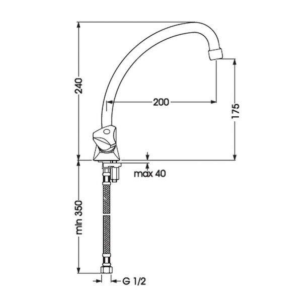 Смеситель MELODY Dinatro керамика MDV40105 (без подводки) 65149