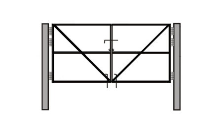 Рама для распашных ворот 2х4 (2 столба 60*60 3м)